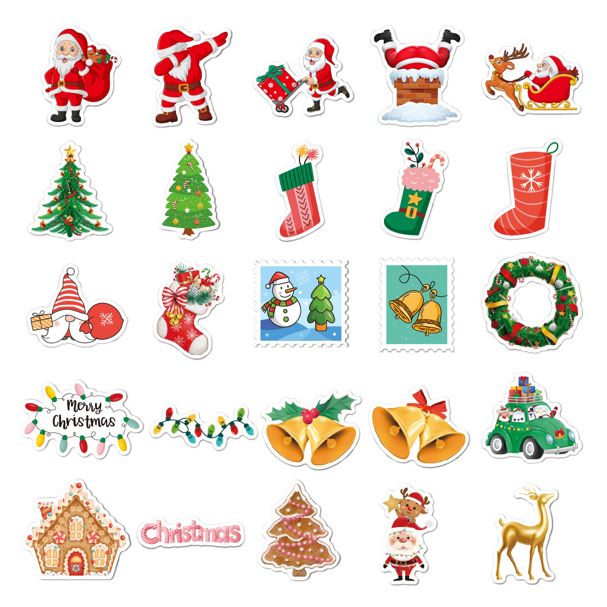 Christmas Stickers Decorations For Glass Window Wall Entrance Door Large Cartoon Gifts Christmas Stickers