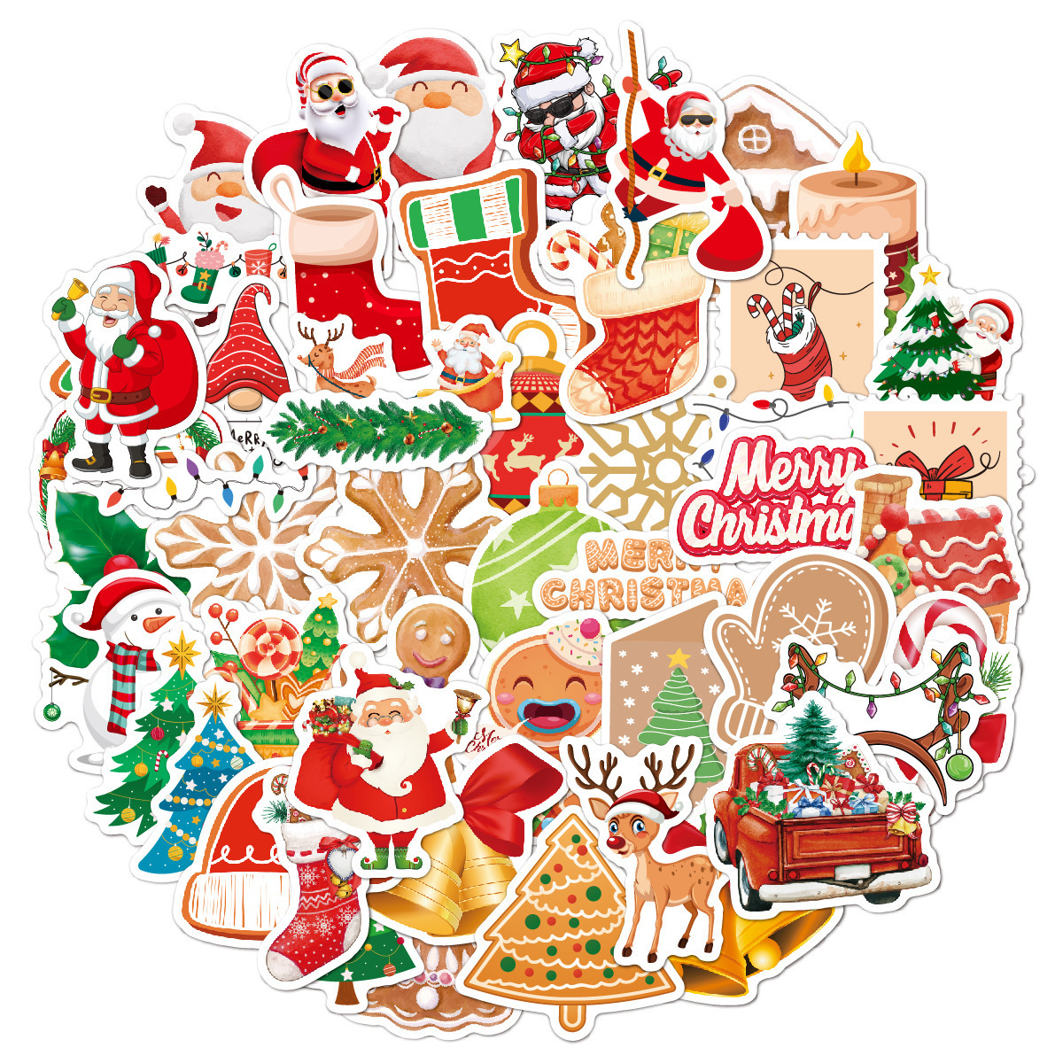 Christmas Stickers Decorations For Glass Window Wall Entrance Door Large Cartoon Gifts Christmas Stickers