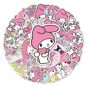 Custom 50Pcs Waterproof Die Cut Cute Cartoon Japan My Melody Stickers For Diy Decorative Luggage Laptop Skateboard Window Wall