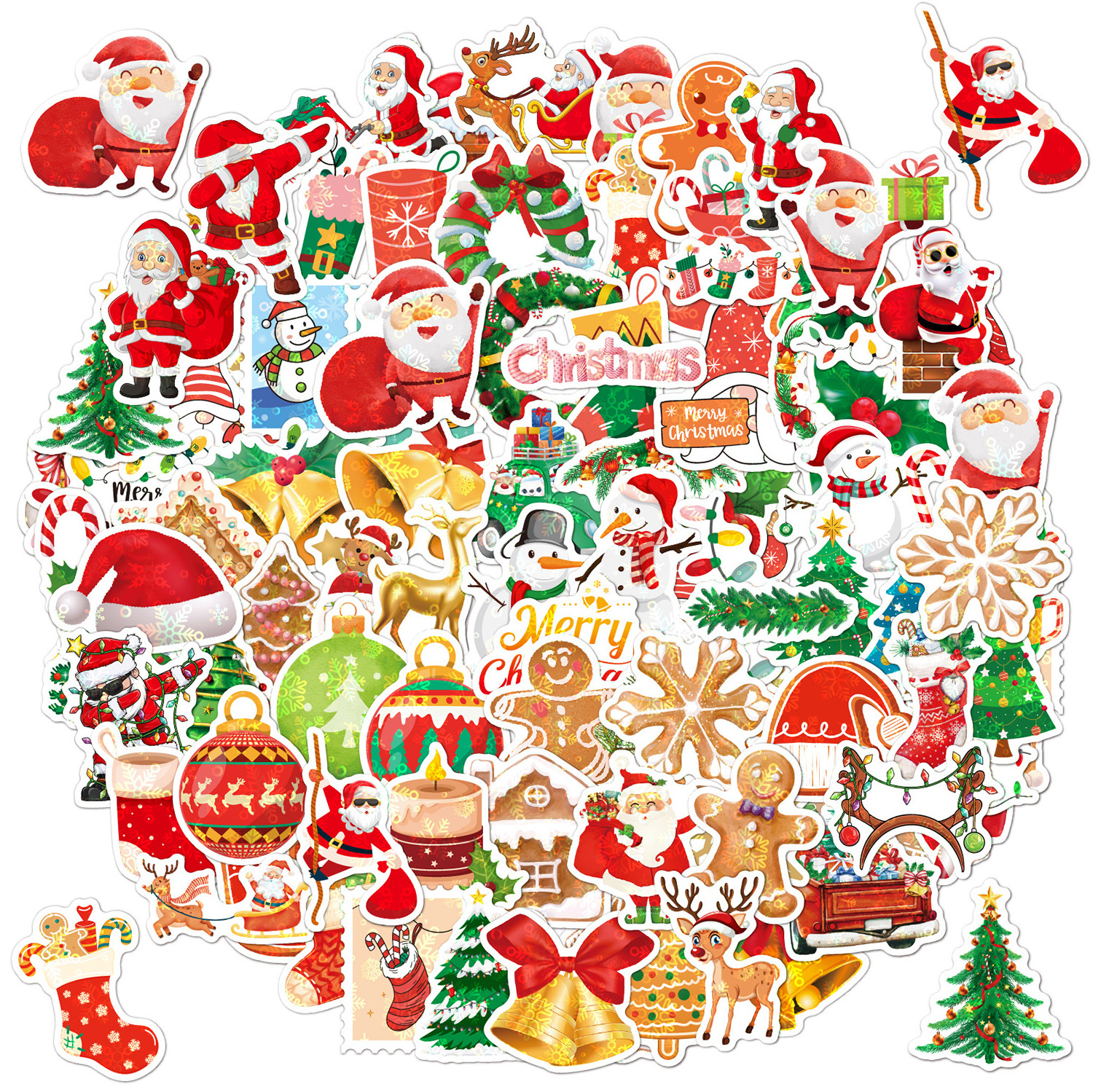 Christmas Sticker Label Trees Small Box Present Merry In Spanish 500 Pcs Cute Packs Printable Christmas Sticker