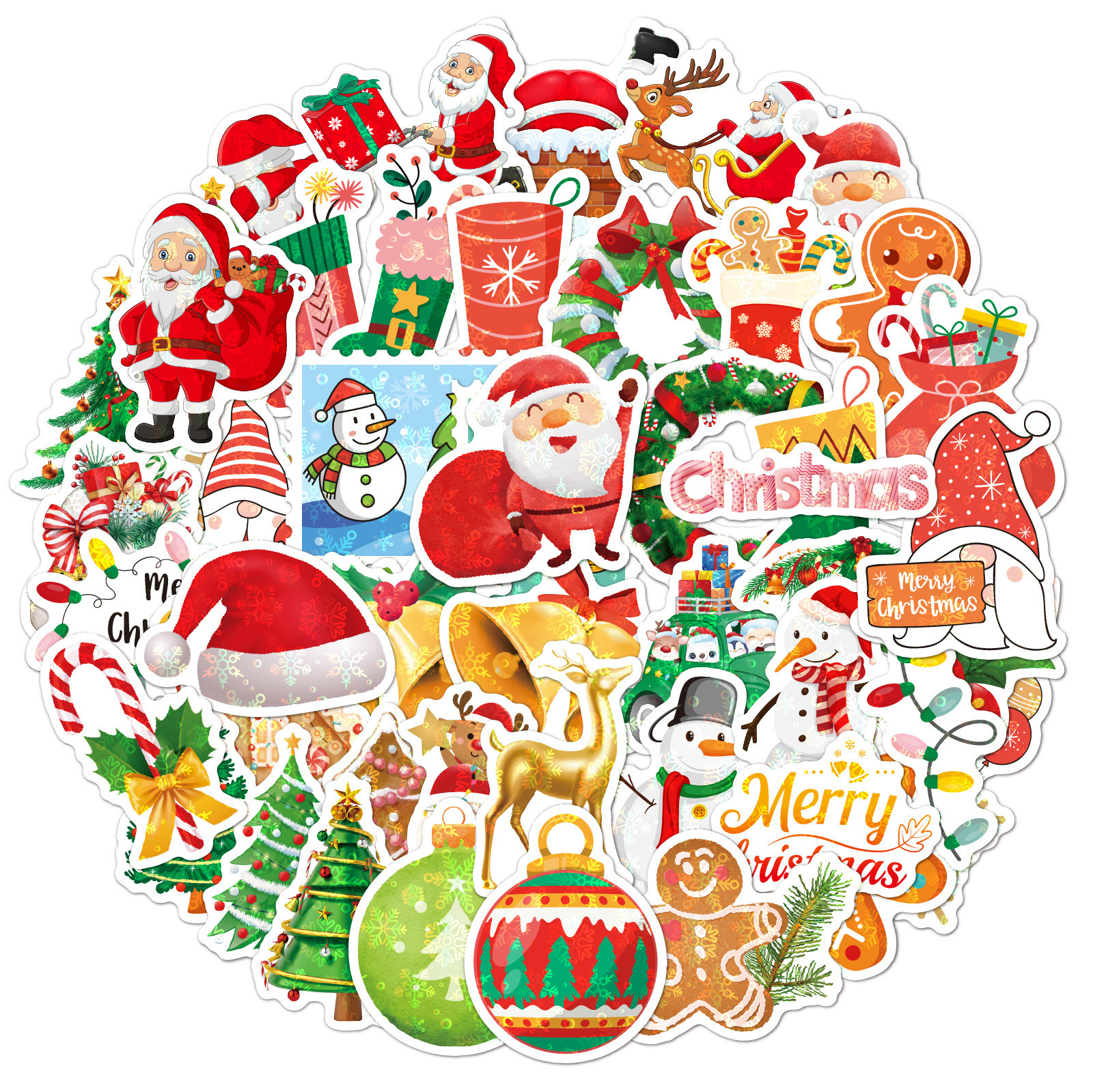 Christmas Sticker Label Trees Small Box Present Merry In Spanish 500 Pcs Cute Packs Printable Christmas Sticker