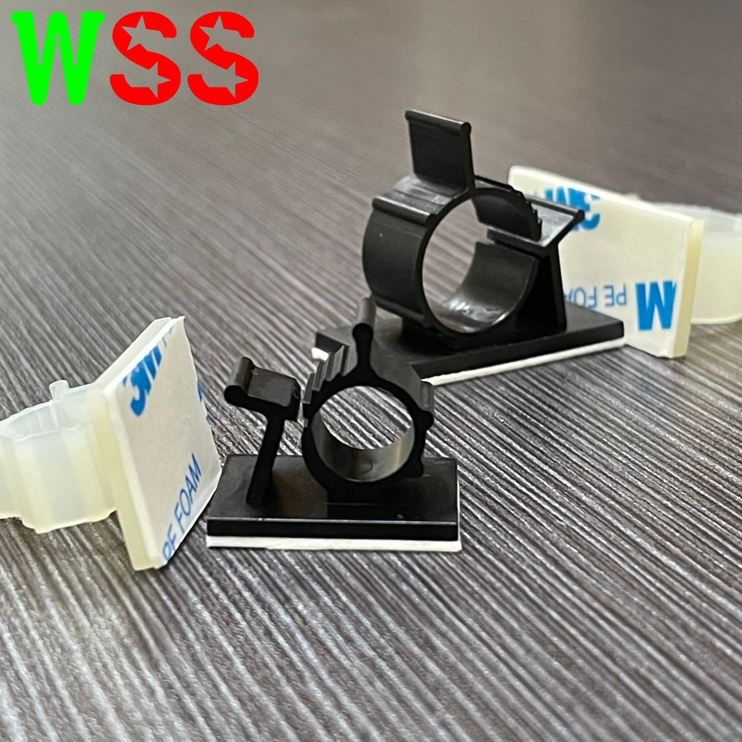 Shenzhen Manufacturer WSS Cale Management Adhesive Plastic Round Cable Holder Cable Clips