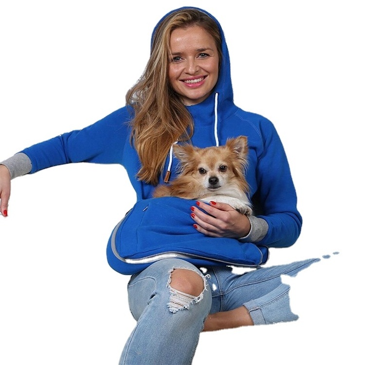 OEM/ODM Wholesale Unisex Cat Pet Dog Carrier Pouched Hoodie Sweatshirt For Man Women Kids