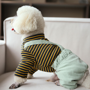 Striped Dog Overalls Manufacturer Custom Dog Shirts T-shirt Pet Clothes Luxury Sweatshirt  Pouch Organic Cat Jacket