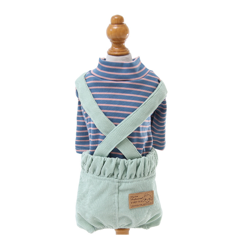 Striped Dog Overalls Manufacturer Custom Dog Shirts T-shirt Pet Clothes Luxury Sweatshirt  Pouch Organic Cat Jacket