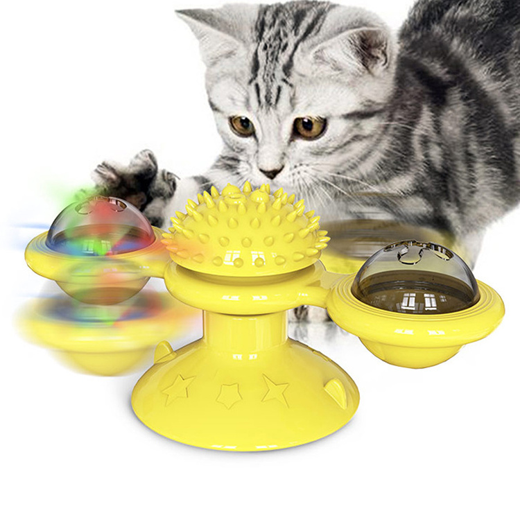 2021 ODM Interactive Pet Toys Laser Windmill Scratcher Cat Toy