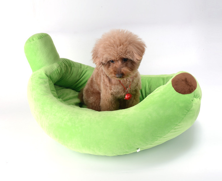 Snuggle Plush Boat Pet Dog Bed Puppy Cushion Fancy Banana Cozy Cave Mat Cat Beds For Dogs