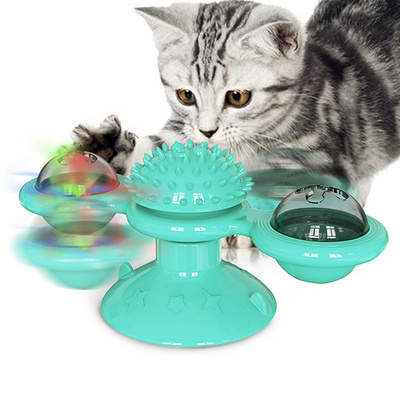 2021 ODM Interactive Pet Toys Laser Windmill Scratcher Cat Toy