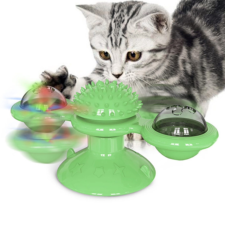 2021 ODM Interactive Pet Toys Laser Windmill Scratcher Cat Toy