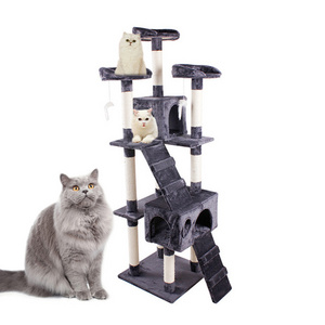 Wholesale Custom Luxury Large Wood Condo Tower Cat Scratching Trees For Climbing