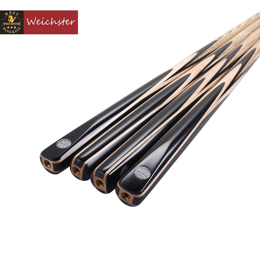 Weichster One 1Piece Hand Made Snooker Pool Cue Maple Ebony Traditional Cue Model