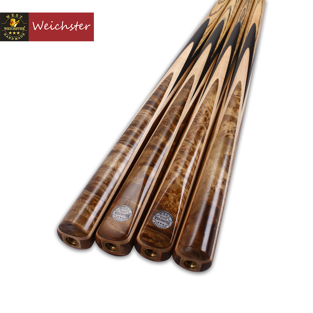 Weichster Golden Burr Ebony One 1 Piece Handmade Snooker English Pool Cue