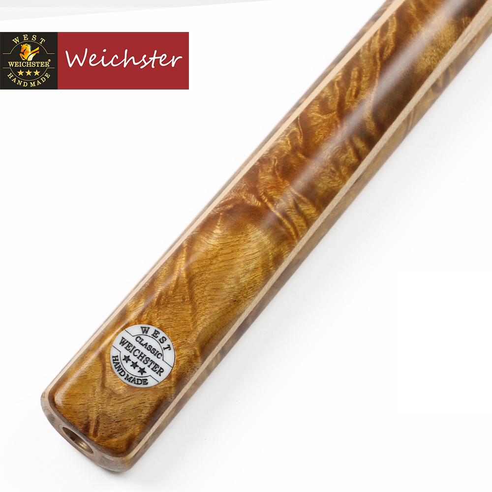 Weichster Golden Burr Ebony One 1 Piece Handmade Snooker English Pool Cue