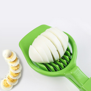 Wholesale Kitchen Accessories Creative Green Egg Cutting Tools Plastic Egg Slicer Cutter With Handle