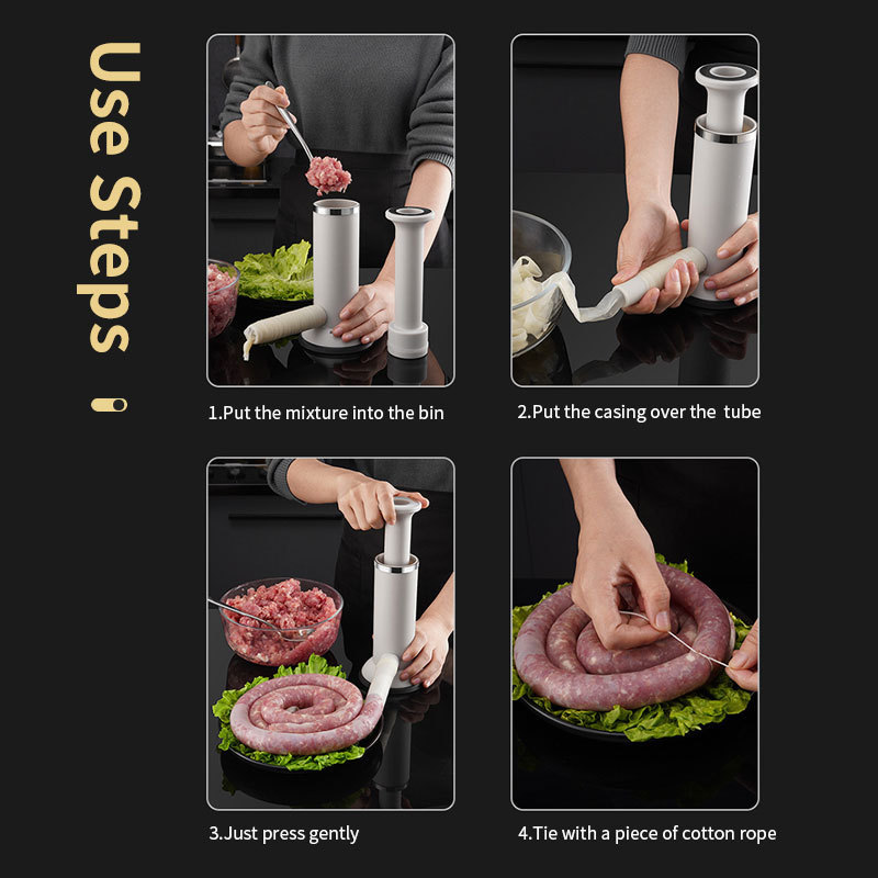 Hot Selling Kitchen Use Fast Meat Filling Tool Hand Operated Meatball Maker Kitchen Tools Fast Manual Sausage Maker