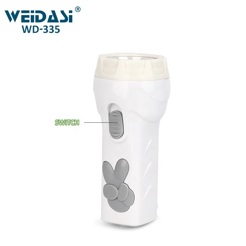 Weidasi rechargeable mini torch portable flashlight with hidden plug indoor outdoor for emergency