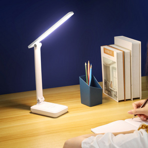 Foldable design LED reading lamp third gear brightness desk reading light with phone holder