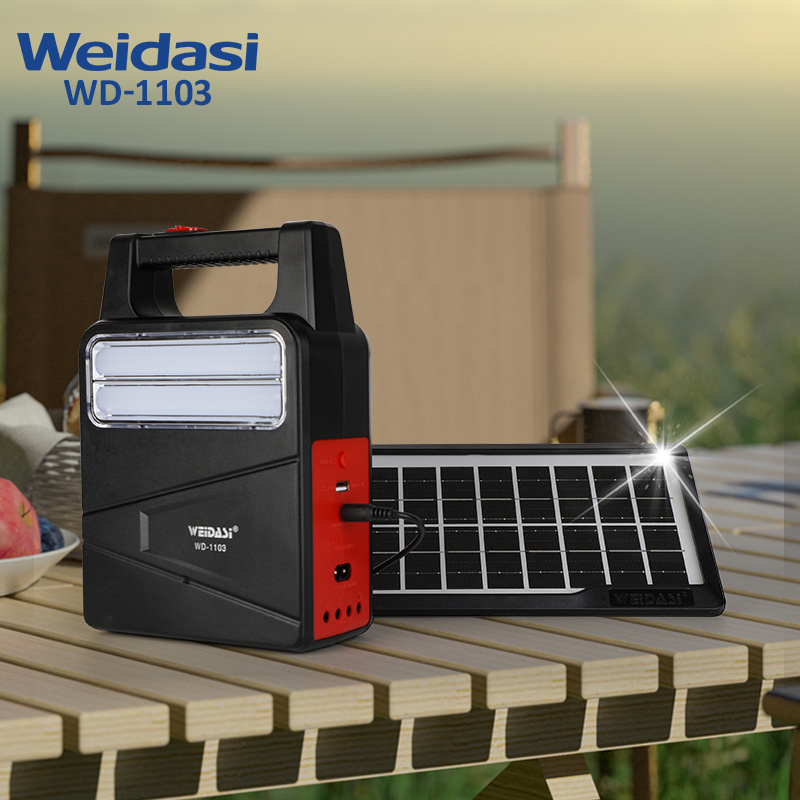 Multifunctional outdoor rechargeable lighting system of solar emergency kit with 3 bulbs for sale