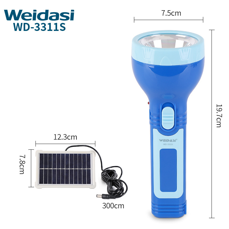 Durable Power Flashlight Torch Emergency Torch Light LED Rechargeable Solar Flashlight for Outdoor