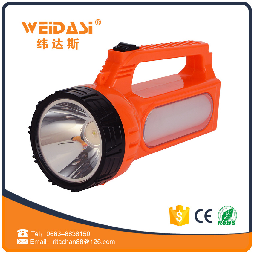 Weidasi portable emergency light high power led searchlight long range rechargeable emergency flashlight