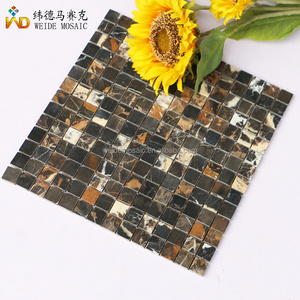 Portopo marble mosaic tile brown square stone mosaic for both walls and floors tiles Small Square Marble Tile