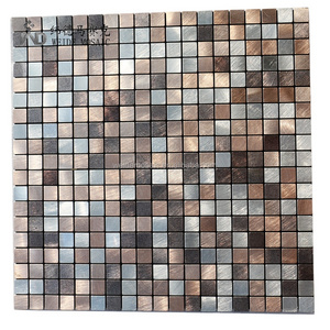 Customized Design Self-Adhesive Aluminum Back Panels Modern Style Colored Metal Mosaic Tiles for Hotel Kitchen & Bathroom