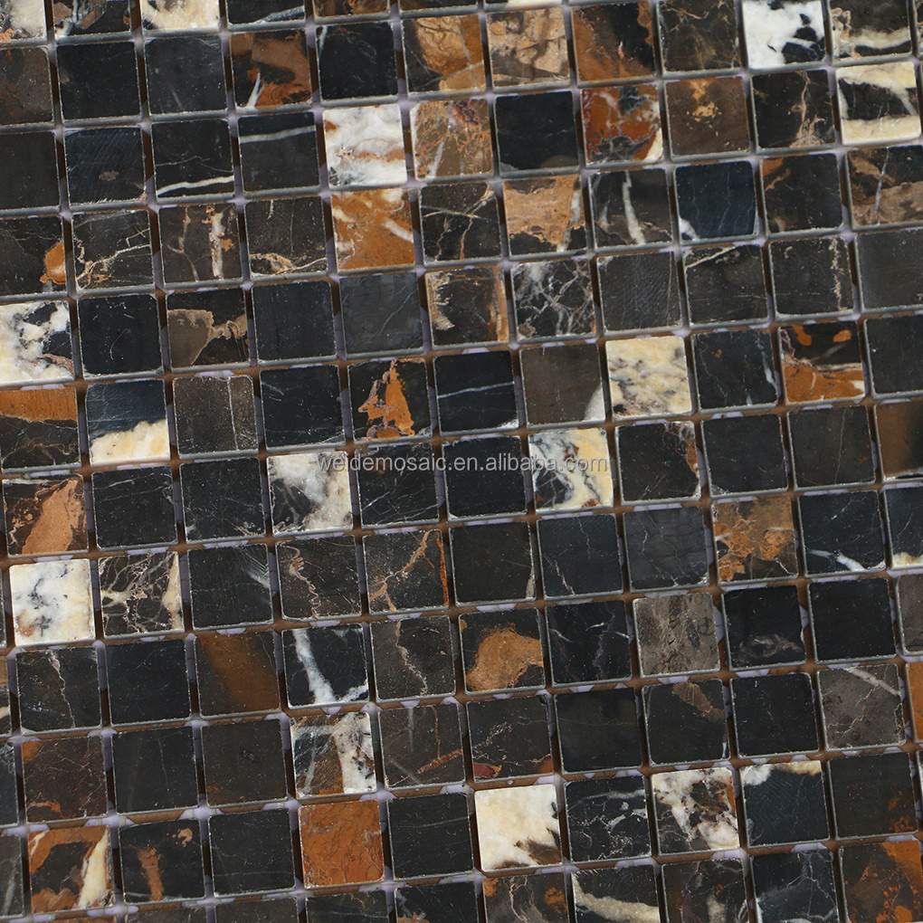 Portopo marble mosaic tile brown square stone mosaic for both walls and floors tiles Small Square Marble Tile