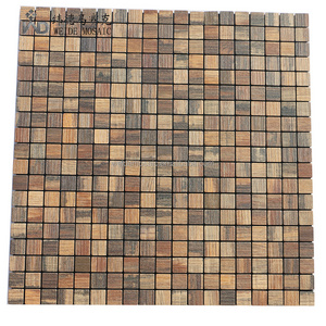 Modern Gold Mosaic Peel & Stick Wall Tiles DIY Self-Adhesive Vintage Wood Grain Aluminium Kitchen Backsplash Interior Wall Tiles