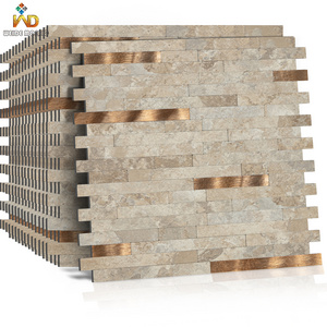 Peel and Stick Wall Tile Long strip with marble stick on wall Easy DIY Waterproof for kitchen backsplash Mosaic Tiles