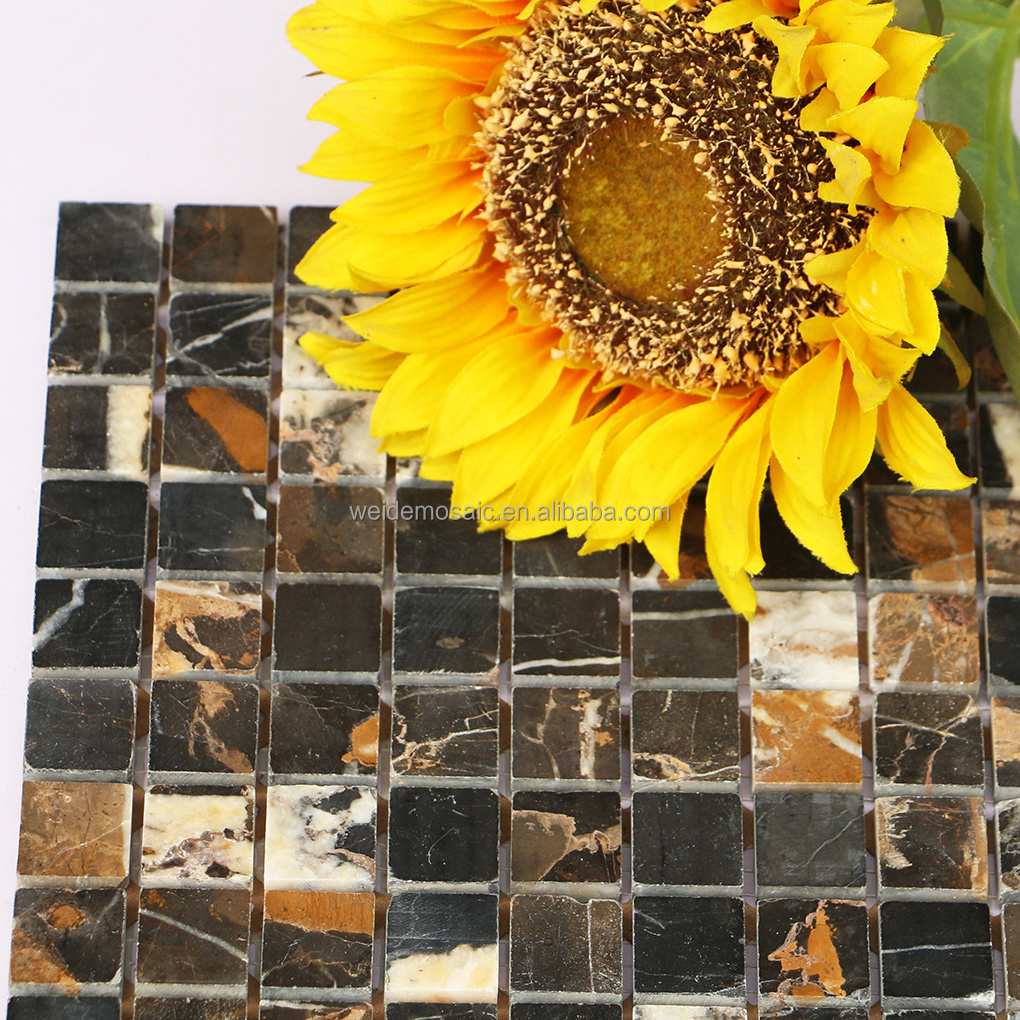 Portopo marble mosaic tile brown square stone mosaic for both walls and floors tiles Small Square Marble Tile