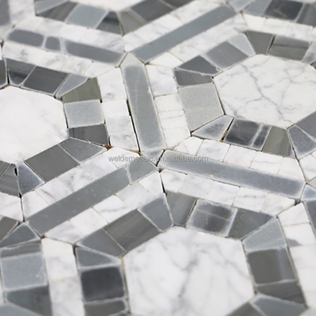 Modern Marble Honeycomb Mosaic Floor Tiles Coin Shaped Black Mosaic Tiles Suitable for Walls Hotel Rooms Walls and Floors