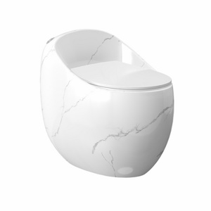 New Design Sanitary Ware One Piece WC Ceramic Round Egg Shaped Matt Pattern Toilet