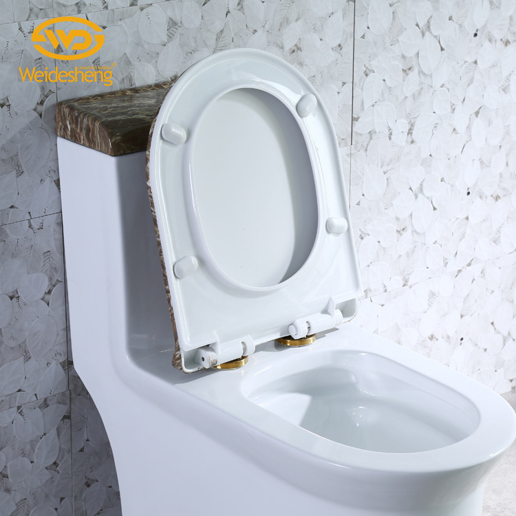 Design unique elongated dual flush marble pattern one piece ceramic bowl toilet toilets for sale