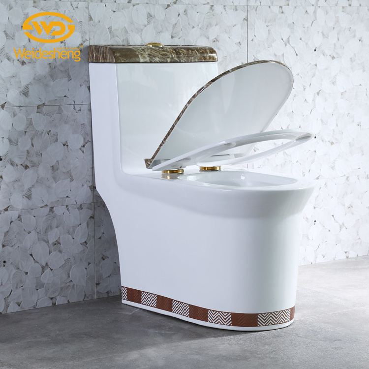 Design unique elongated dual flush marble pattern one piece ceramic bowl toilet toilets for sale