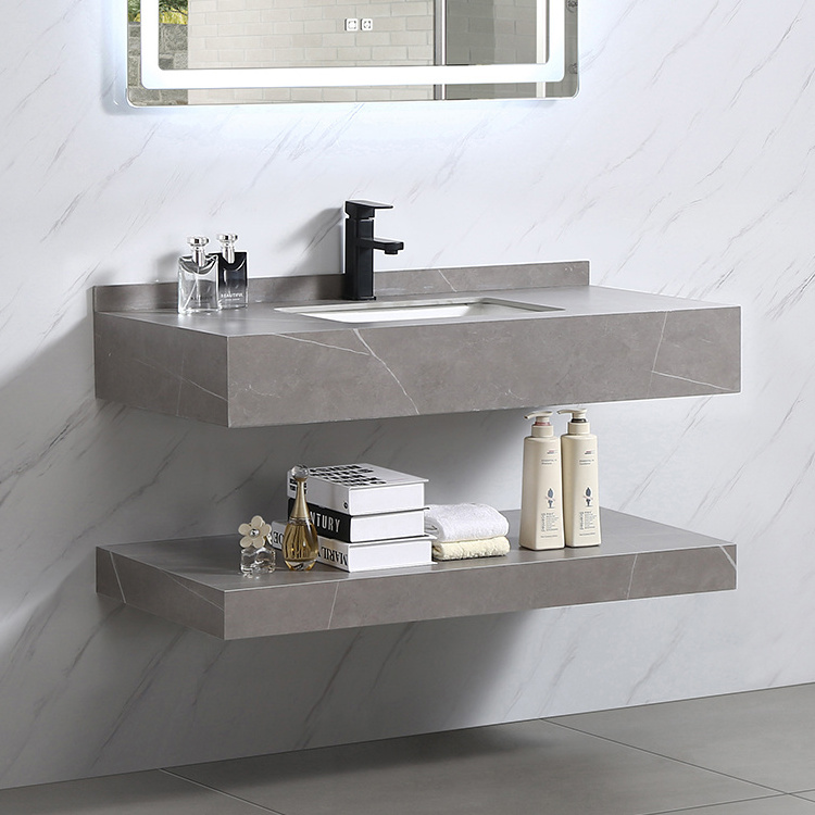 Hotel Ceramic Sanitary Ware Wash Basin Modern Design Square Marble Stone Bathroom Sink