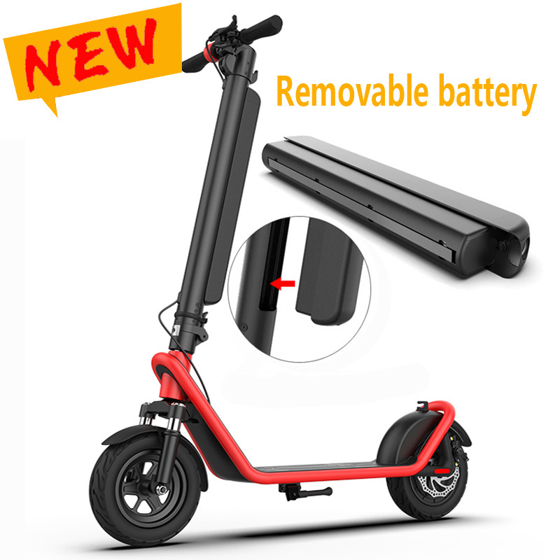 10 inch hub motor wheel tire electric scooter uk electro scooter 50km 48v hk X11with Removable battery