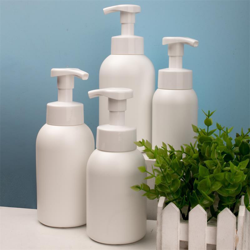 Wholesale 200ml 300ml 400ml 500ml Cosmetic HDPE foaming Cleanser Facial foam pump soap dispenser bottle