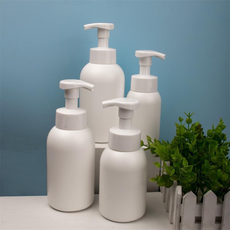 Wholesale 200ml 300ml 400ml 500ml Cosmetic HDPE foaming Cleanser Facial foam pump soap dispenser bottle