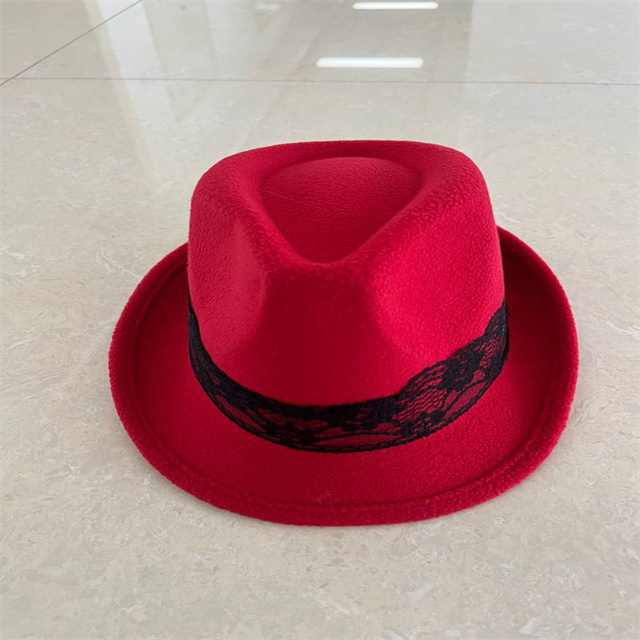 New Vintage Men Felt Wide Brim Top Hat Winter Autumn for Woman Red Church Hat Ladies women's Jazz Hats