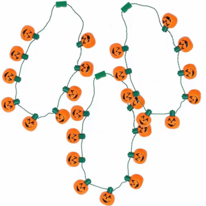 2024 Party Suppliers Flashing Halloween Light Up Necklace Pumpkin Shaped Led Halloween Decoration Kids