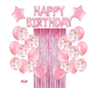 Happy Birthday Balloons Set Birthday Balloon Banner Confetti Balloon Foil Curtain Kids Adults Birthday Party Decoration