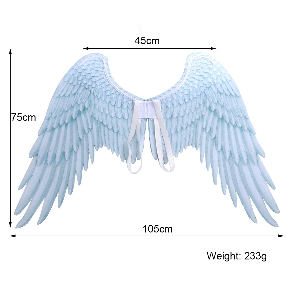 New Arrival Angel Wings Mardigras Halloween Costume Cosplay Props with Oversized Black and White Wings