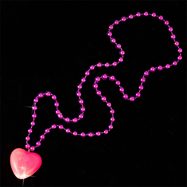 Love Glow Necklace Peach Heart LED Earrings Drop Earring Punk Hip Hop Glowing Peach Heart Bead Chain Lighting Bracelet