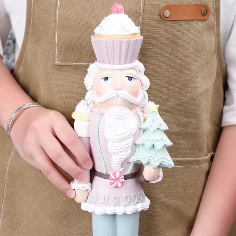 2024  New Arrival Christmas Series Pink Nutcracker Ornament Resin Christmas Decoration Nutcracker Crafts