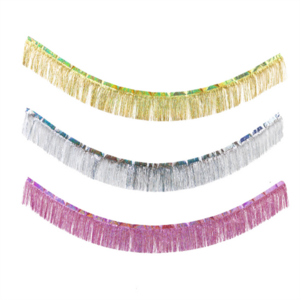 Colorful Metallic Foil Fringe Garland Tissue Tassel Garland Wall Decor Wall Hanging Tinsel Fringe Banners Backdrop