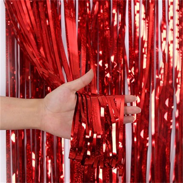 Backdrop Rain Tinsel 1*2M Curtain Foil Tinsel Party Curtains Decoration Metallic Fringe Curtains For party supplies Wedding