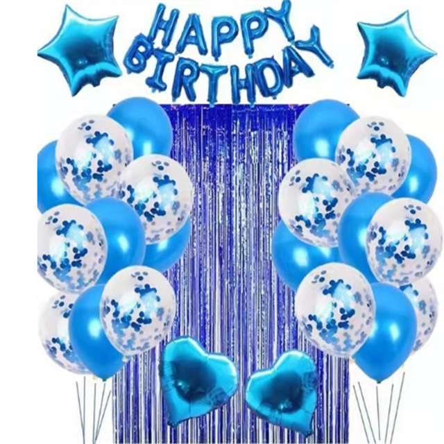 Happy Birthday Balloons Set Birthday Balloon Banner Confetti Balloon Foil Curtain Kids Adults Birthday Party Decoration