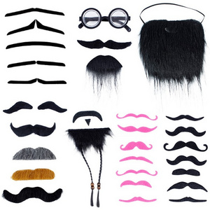 Hot Funny Fake Beards Artificial Black Mustaches Cosplay Costume Accessories For Sale