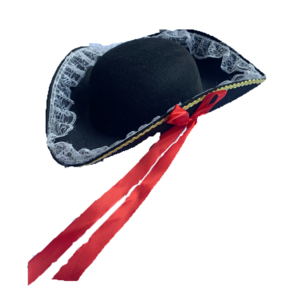 Wholesale Fashion Halloween Lace Pirate Hat Red Captain Morgan Hat With Button For Party