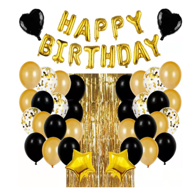 Happy Birthday Balloons Set Birthday Balloon Banner Confetti Balloon Foil Curtain Kids Adults Birthday Party Decoration